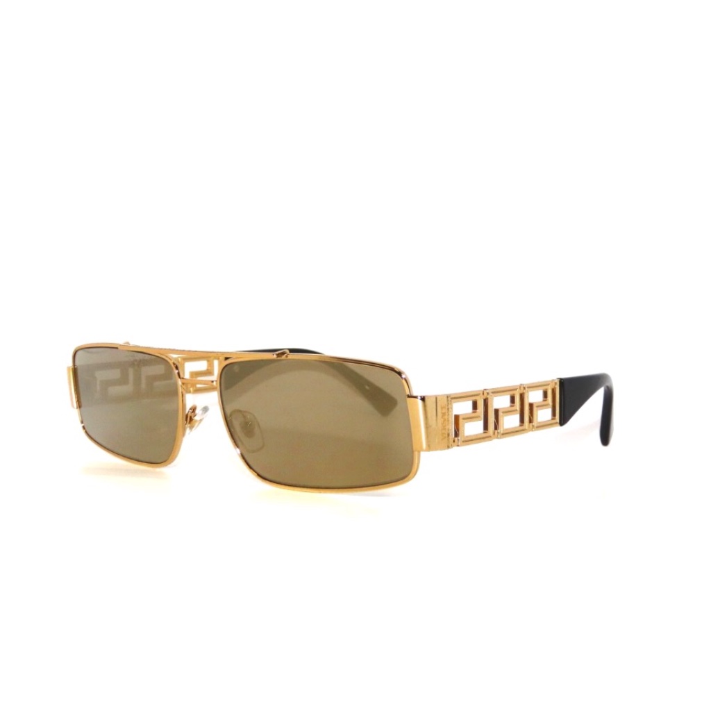 Versace 2257 1002/5a Gold Brown Mirror Gold Sunglasses Ve2257